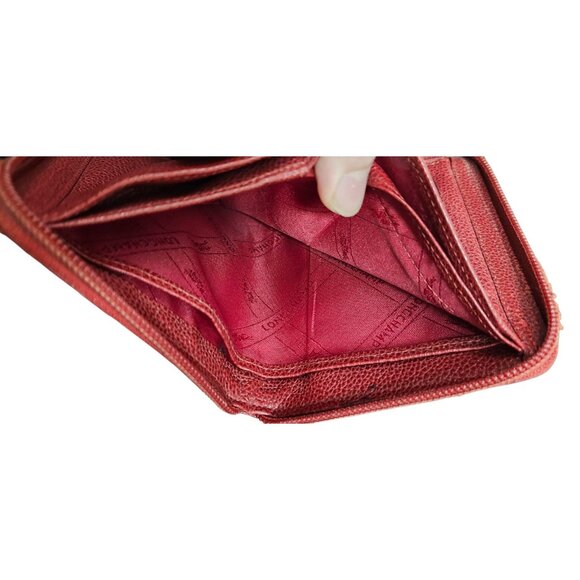 LONGCHAMP Leather Zip Wallet ID Card Holder Organizer Bifold Purse Compartment - Picture 7 of 15
